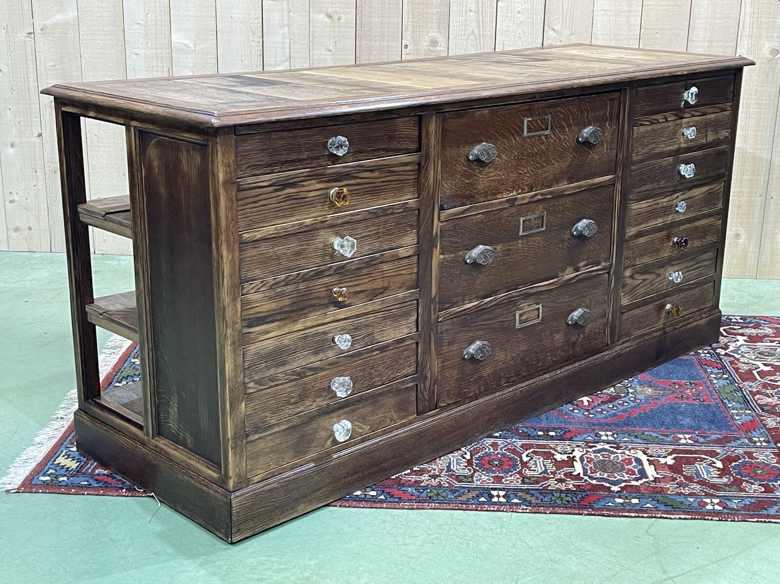 Oak store counter from the 1930s