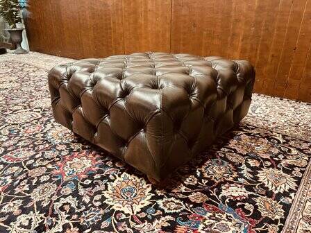 Large red Chesterfield ottoman hocker pouffes