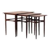 Ensemble de trois tables en palissandre, design danois, années 60, production : Danemark