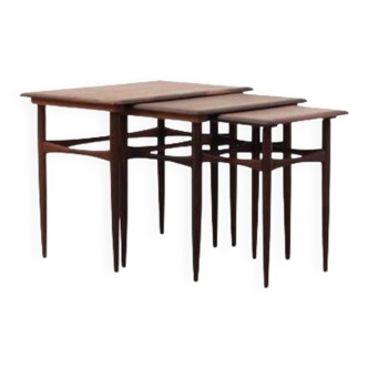 Ensemble de trois tables en palissandre, design danois, années 60, production : Danemark