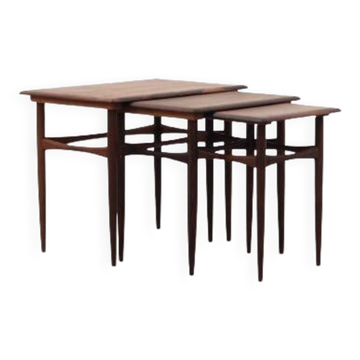 Set of three rosewood tables, Danish design, 60's, production: Denmark