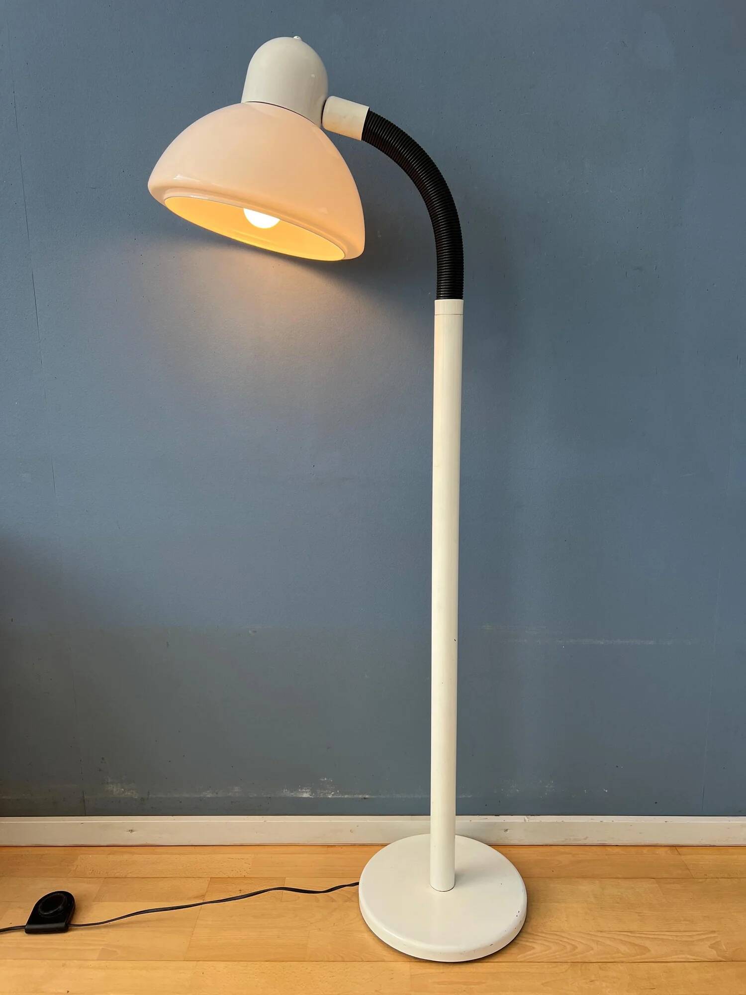 Vintage white Dijkstra mushroom space age floor lamp