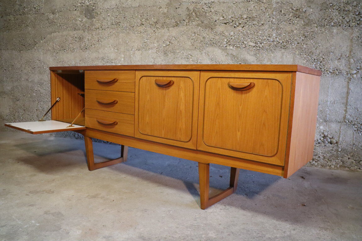 Enfilade scandinave en bois blond 1960