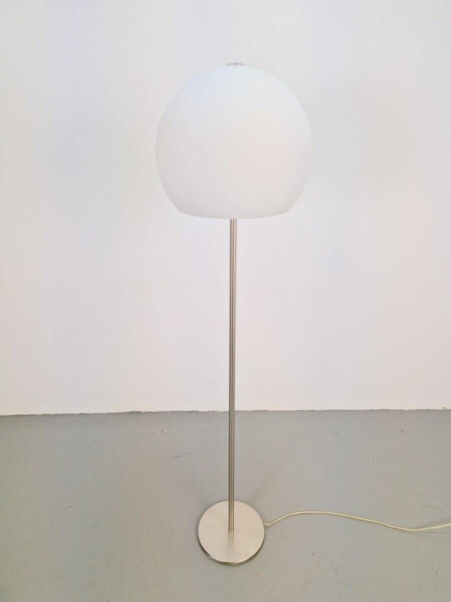 Vintage Opaline Glass Globe Floor Lamp from Hufnagel Leuchten, Germany, 1970s
