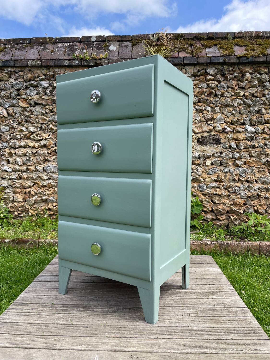 Chiffonier vintage 1960 vert eucalyptus