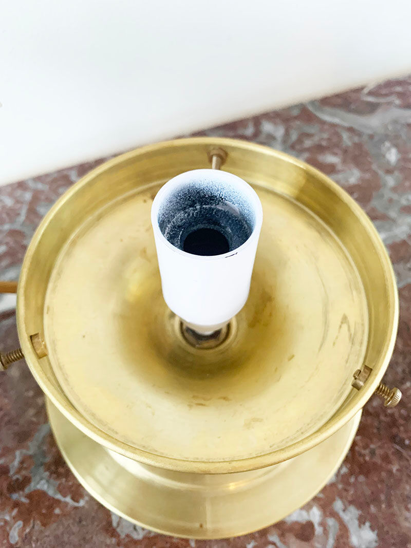 Old globe table lamp in Clichy glass