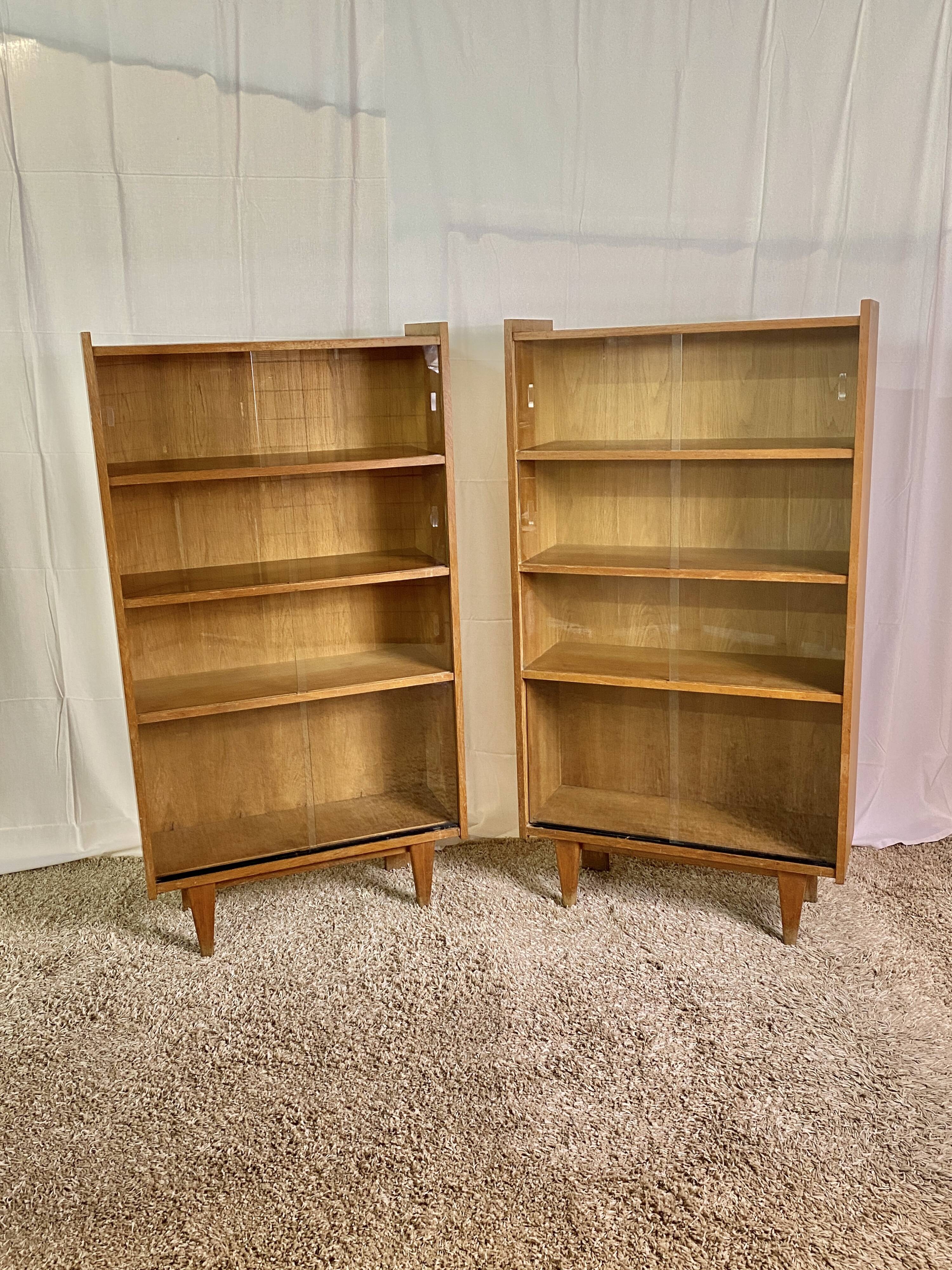 Pair of vintage showcases