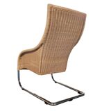 2 x Weighty rattan lounge chair / brown leather 1990s  Very good condition