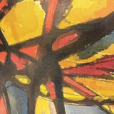 Jean-louis ruythoorens 'sun and calabashes' lubumbashi 1972, abstract painting, oil on canvas