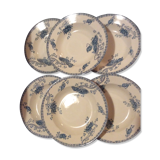 Set of 6 hollow plates royalat sarreguemines