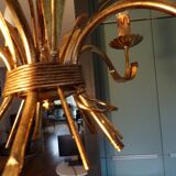 Lustre épi de blé fer doré 5 feux