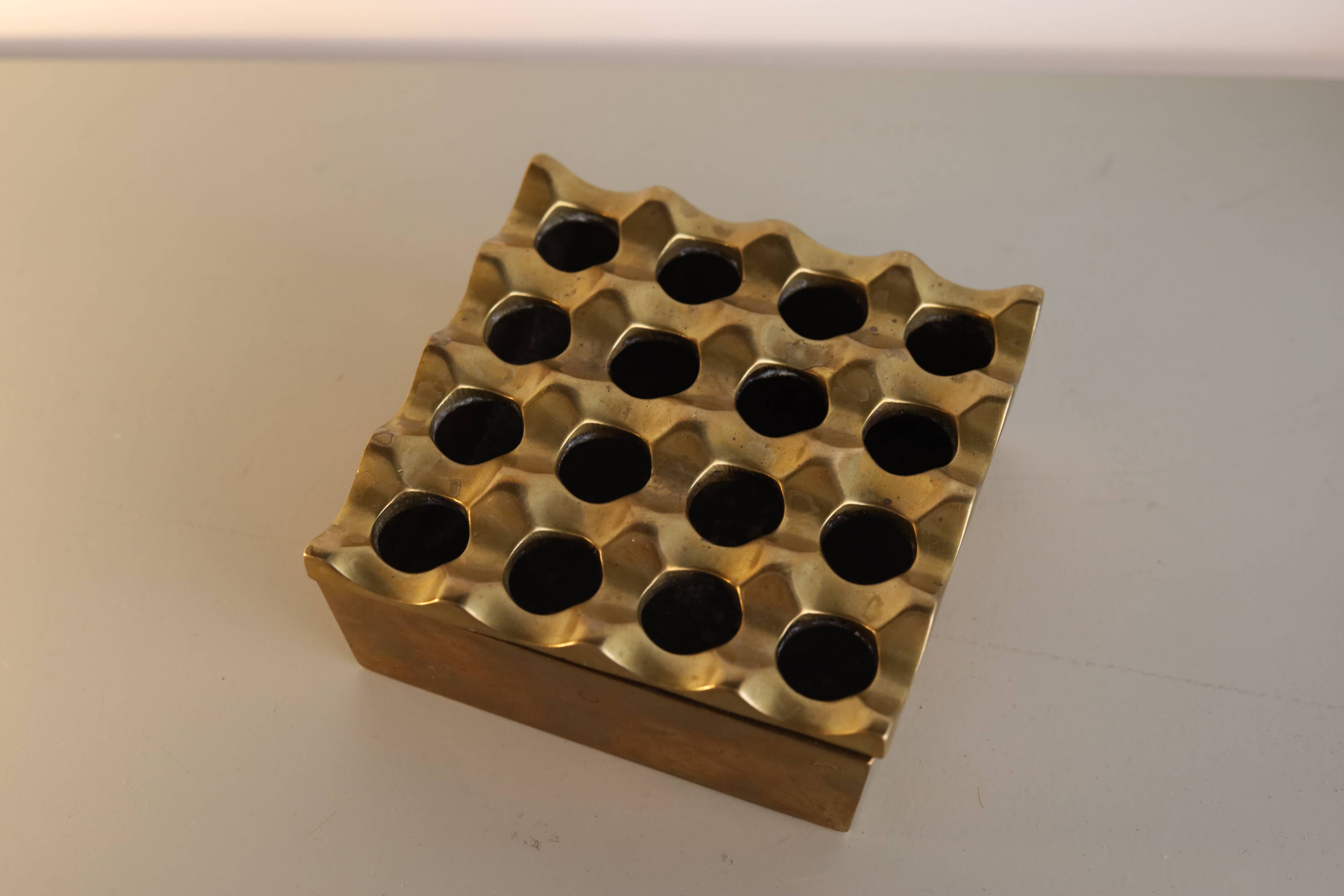 Vintage solid brass ashtray by Holger BACKSTROM and Bo LJUNGBEG