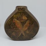 Bronze vase and cloisonnés enamels