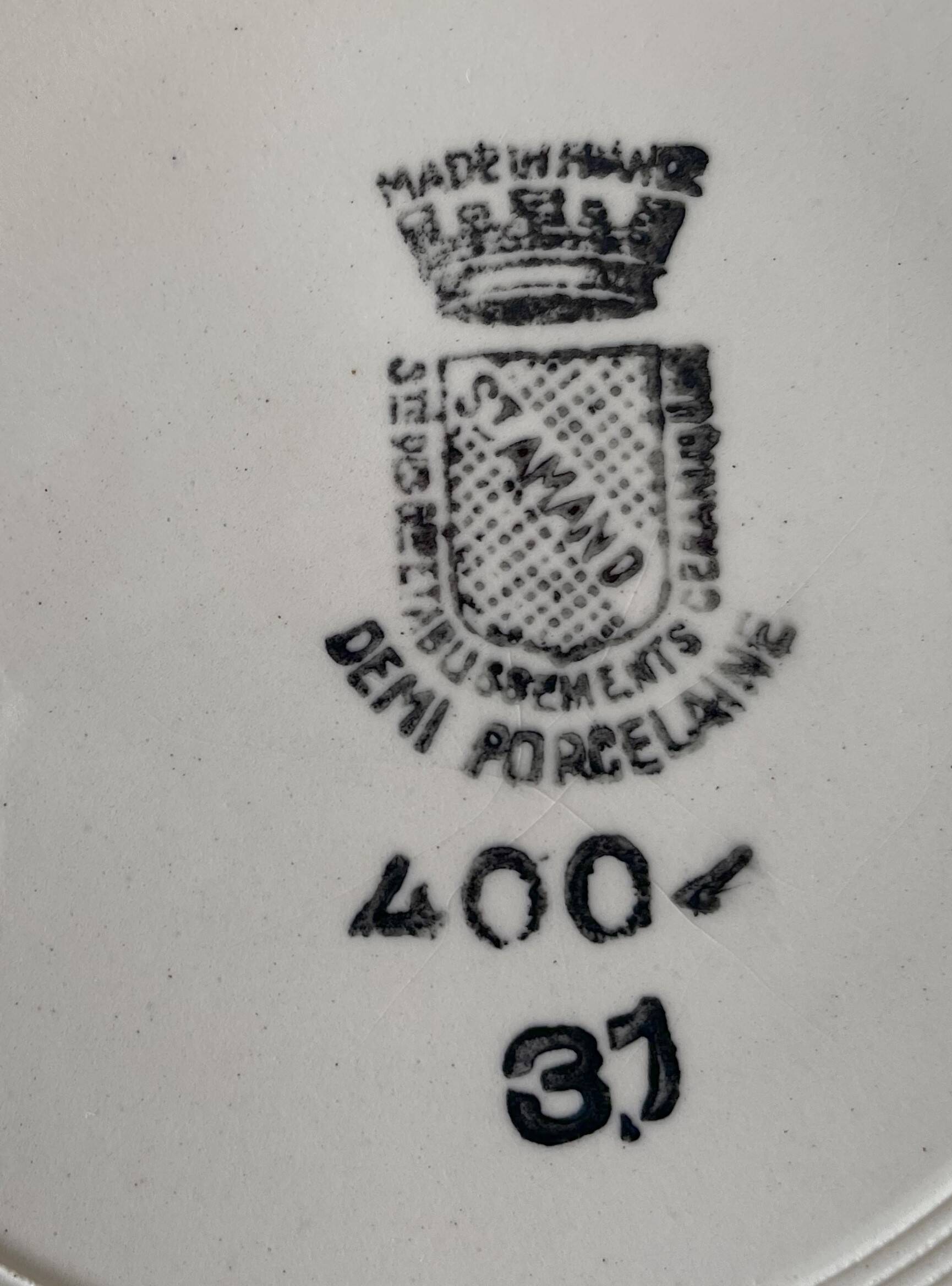 6 old earthenware soup plates from Saint-Amand (North)