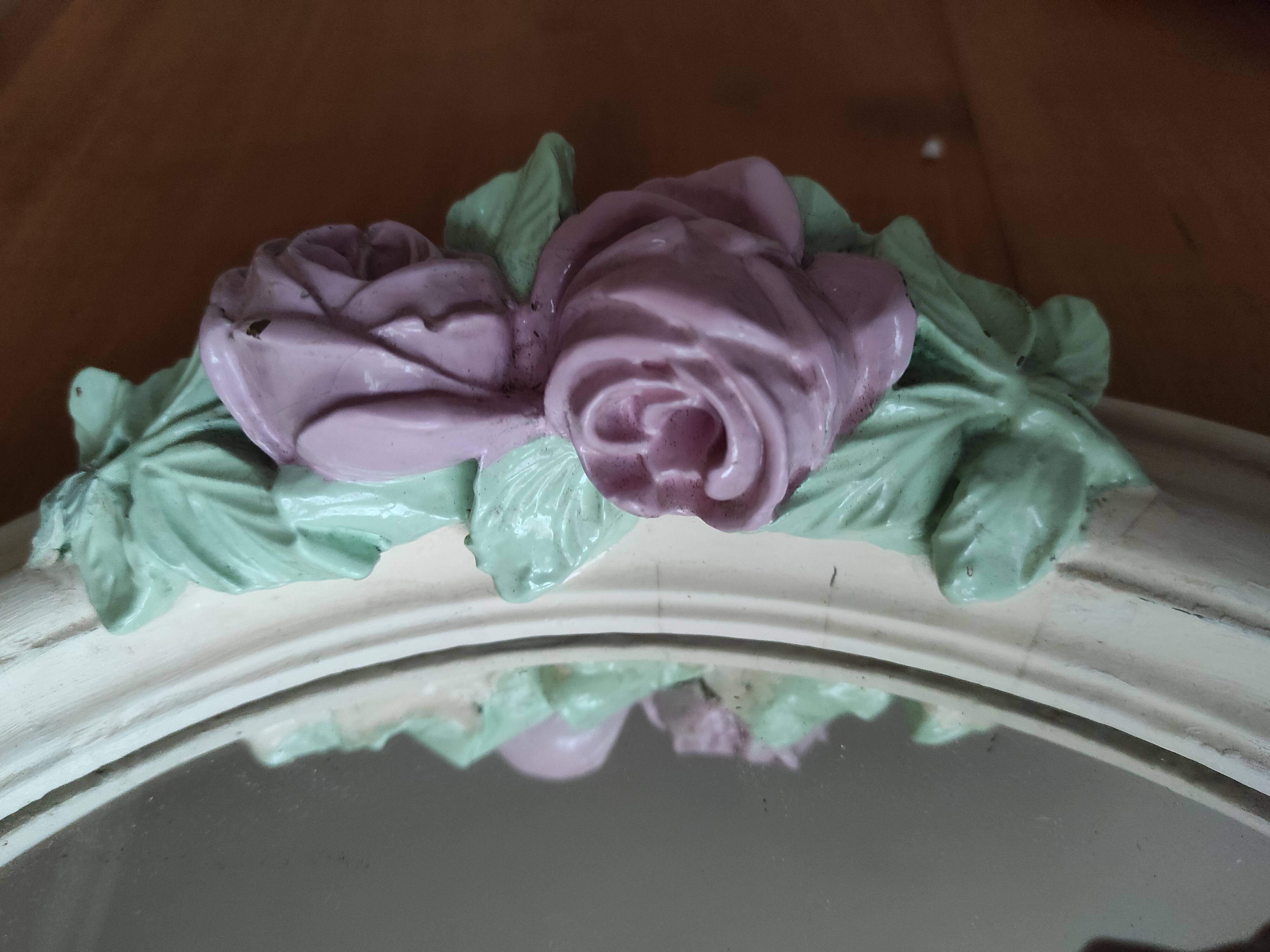 Antique mirror with roses