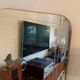 Asymmetric mirror with wood frame, 1960s