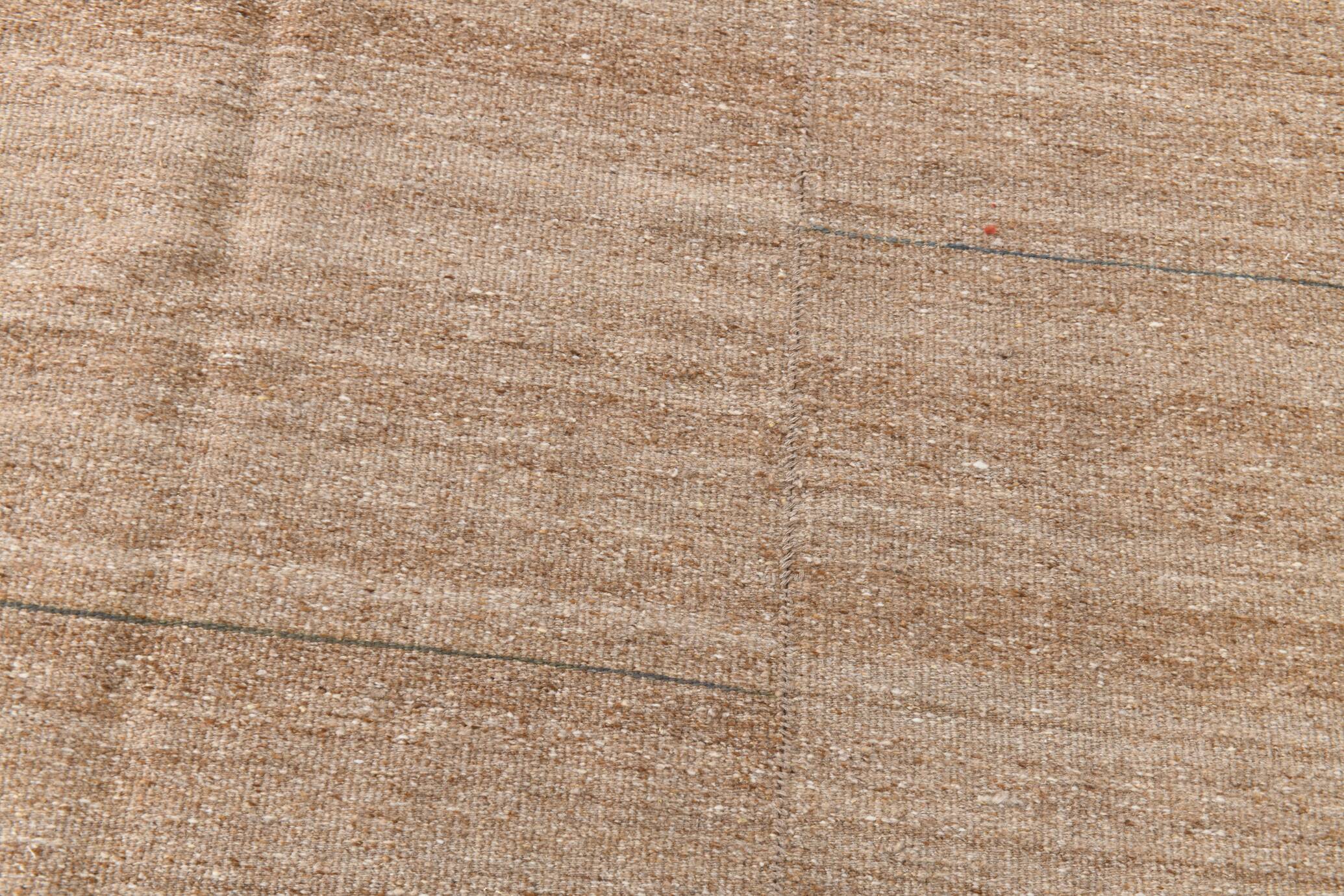 8x11 Bronze & Beige Ethnic Vintage Kilim Rug, 241x350Cm