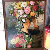 Portrait selling flowers