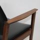 Vintage armchair 1960 black imitation leather and oak frame germany