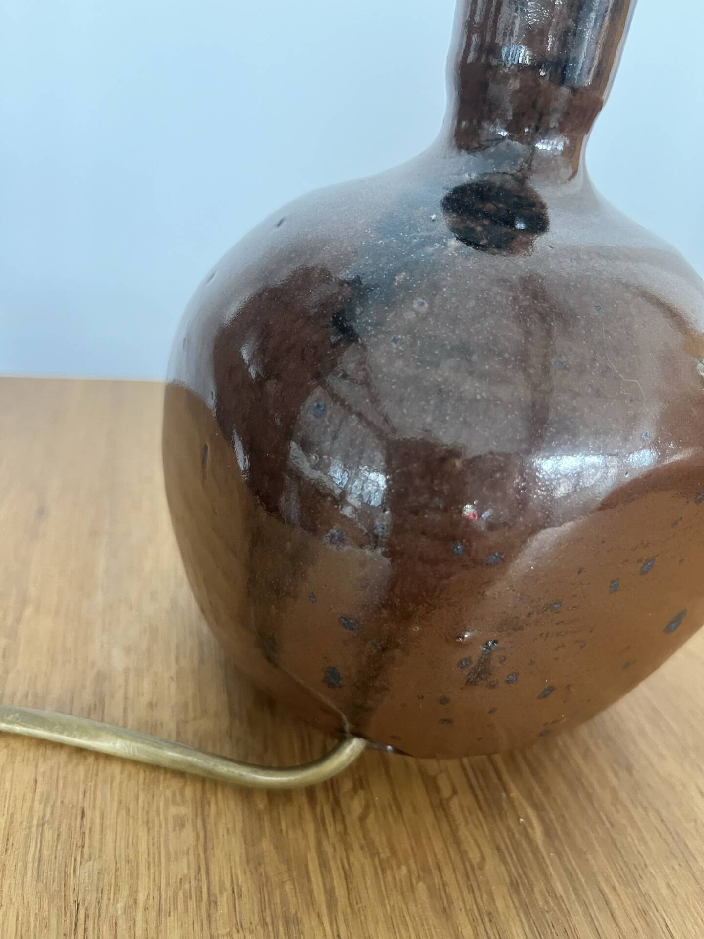 Stoneware lamp base signed Baudat