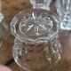 molded glass glasses with geometric decoration – France, 1950s