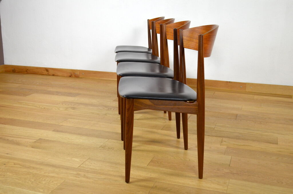 4 vintage scandinavian chairs in teak jydsk mobelindustri 1960