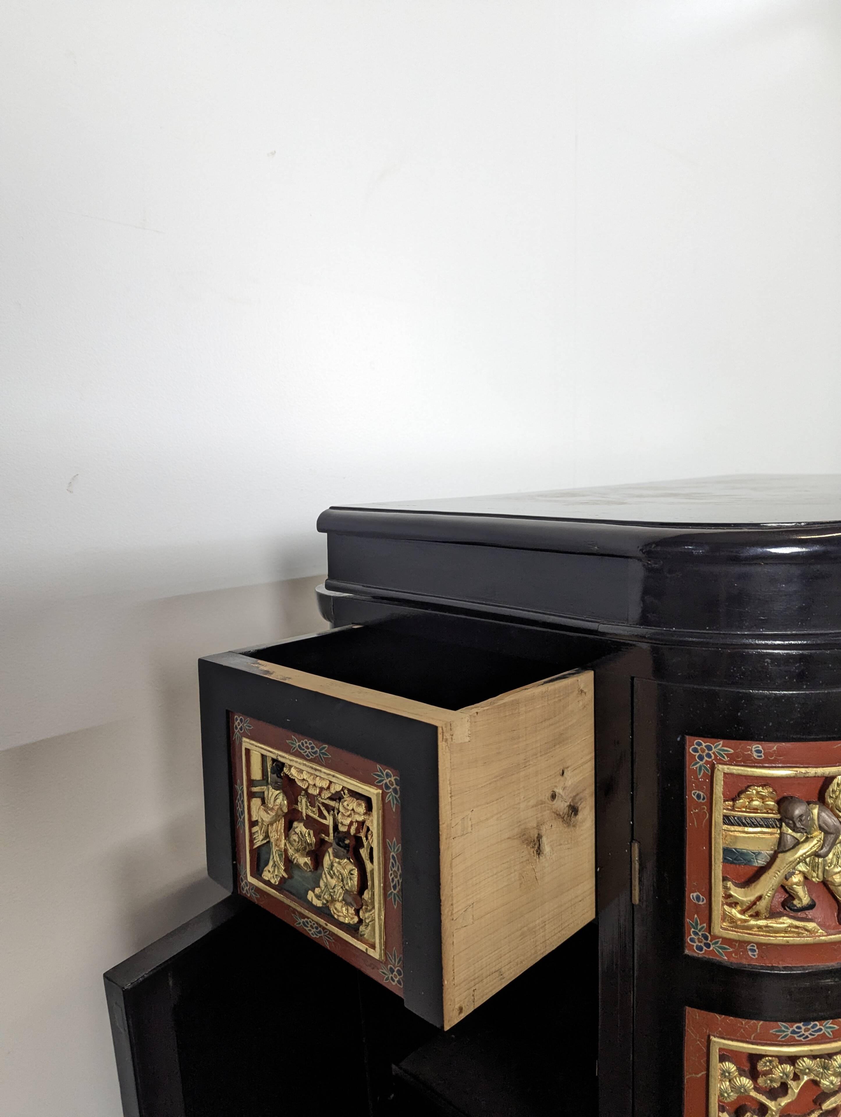 Lacquered Chinese bar cabinet