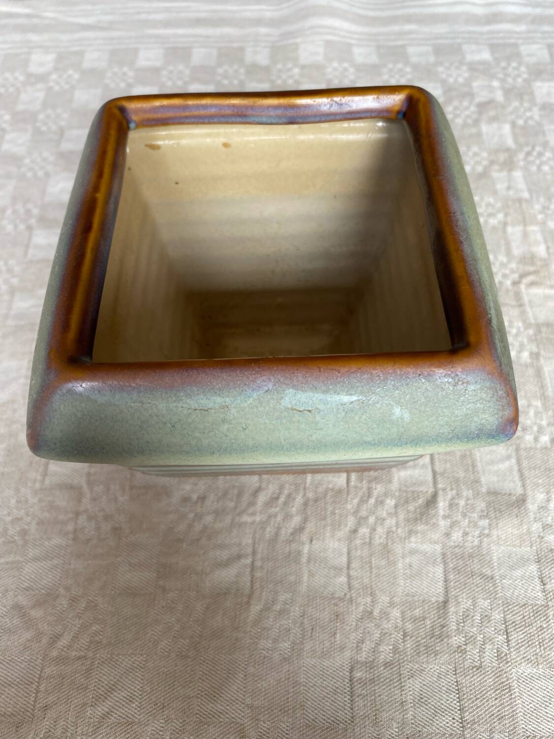 Vase en grès émaillé signé SF