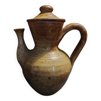 Vintage 1970s pyrite stoneware pouring coffee pot