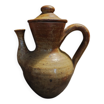 Vintage 1970s pyrite stoneware pouring coffee pot