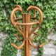 Vintage 1970s rattan parrot coat rack