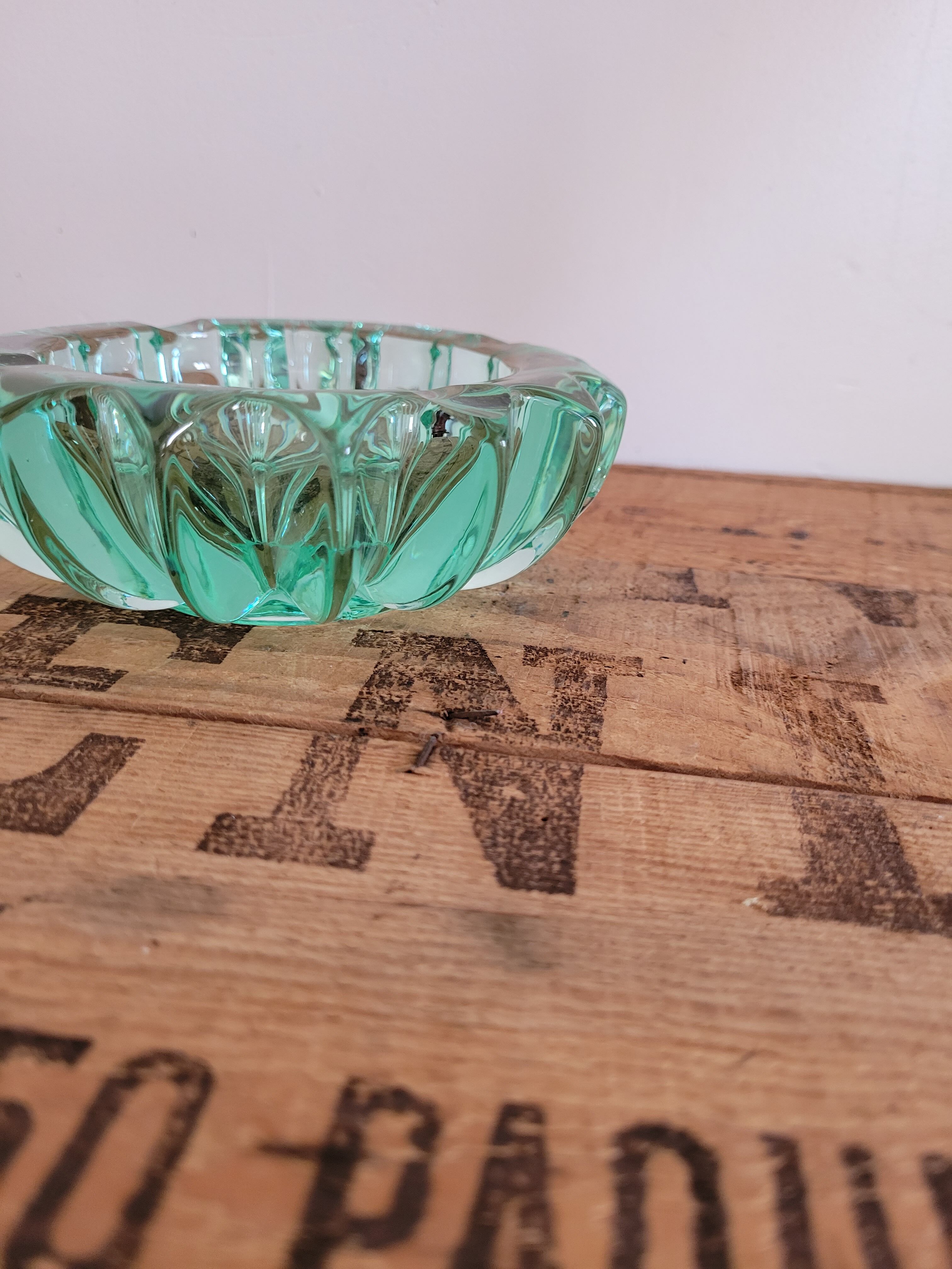 Stone ashtray in molded glass