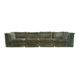 70s element sofa in green velvet