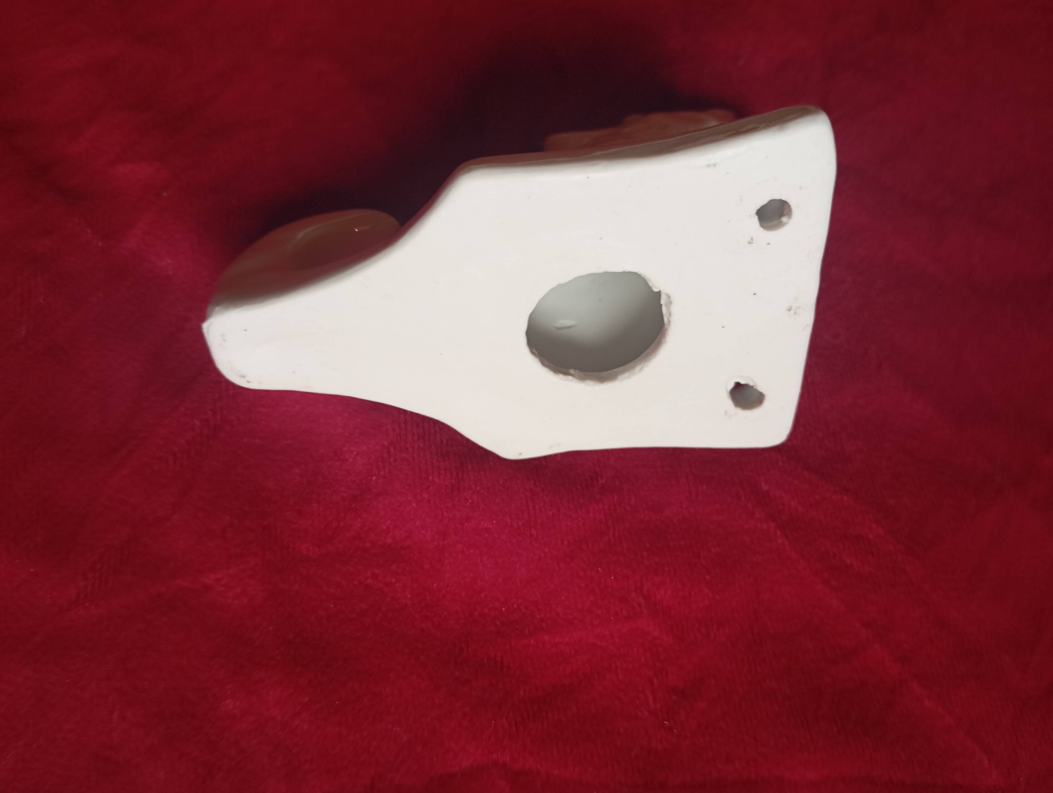 RARE WHITE PORCELAIN COAT HOOK WITH ROOSTER MOTIF