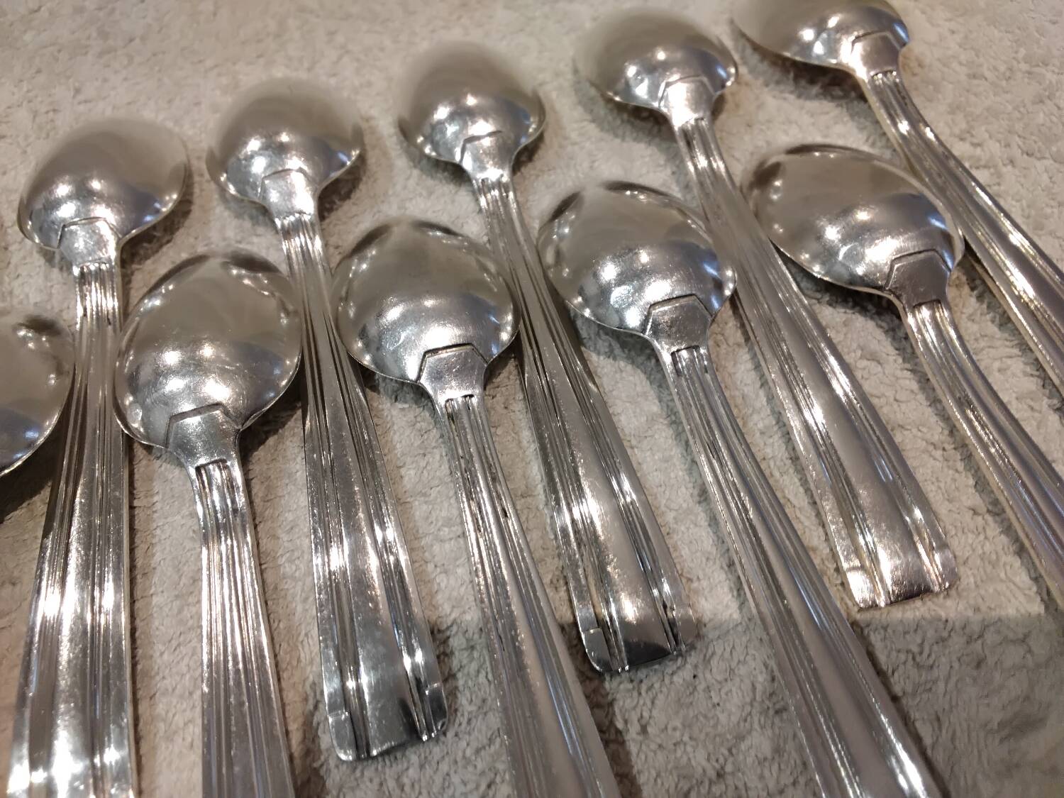 11 silver-plated coffee spoons, goldsmith Argit, art deco style