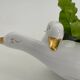 Cache pot two swans in vintage white and gold porcelain
