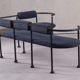Postmodern steel and fabric bench, Italy, 1990s