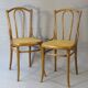 2 Thonet No. 56 chairs from 1900, caned, blond walnut stain