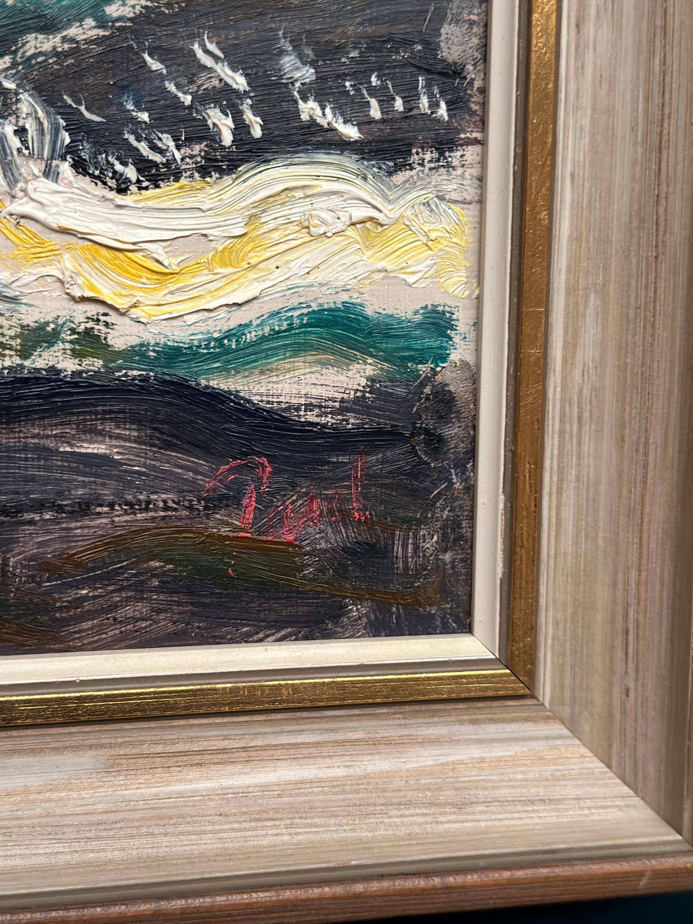 Original Swedish Oil On Panel – “Forsande Vatten” By Paul Sahlin