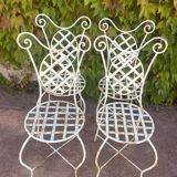 Chaise provençale forme Arlequin fer forgé année 70