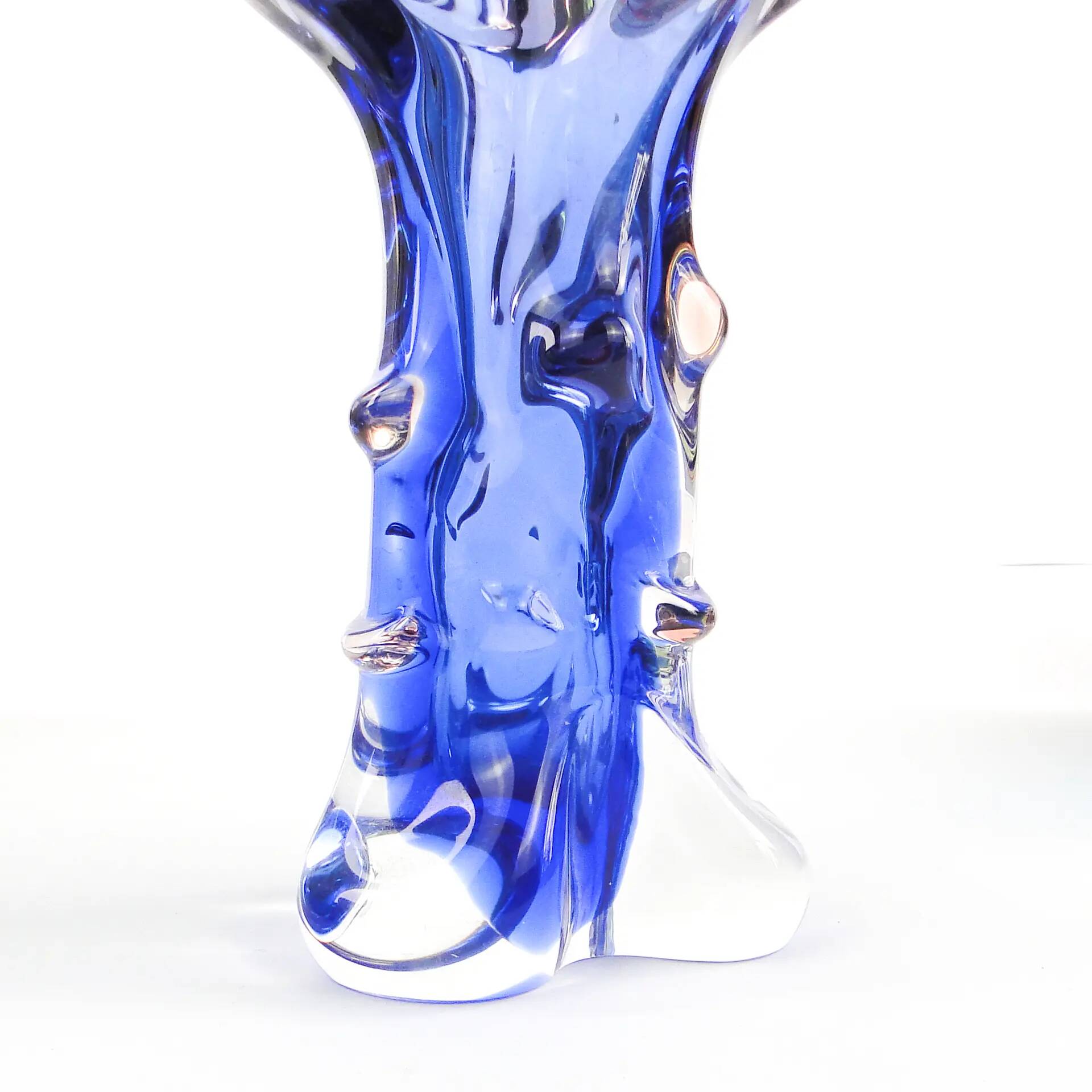 Vase moderne du milieu du siècle, en verre, conçu par J. Hospodka, Tchécoslovaquie, années 1960.