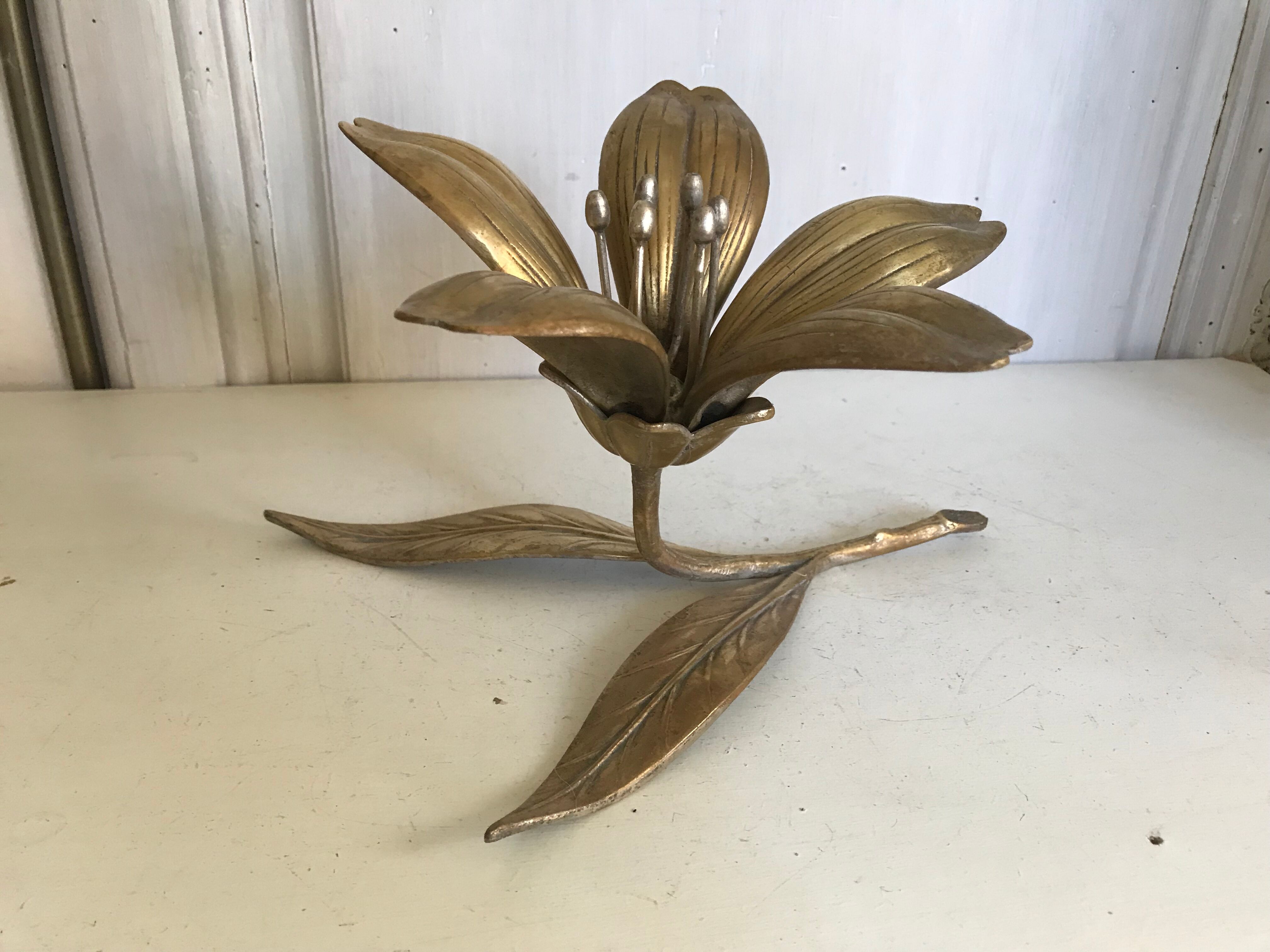 Brass flower ashtray