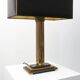 Brass table lamp with black rectangular shade by Deknudt, Belgium, 1970s