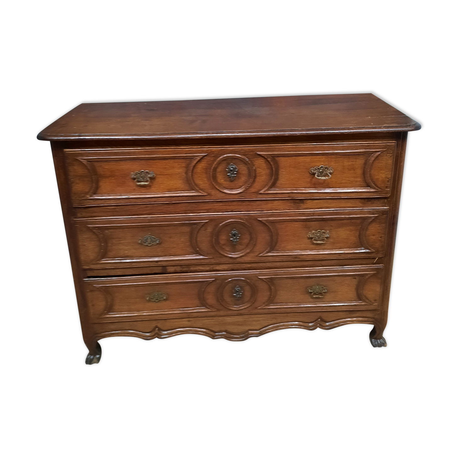Chest of drawers in solid chene of the eighteenth sawcum