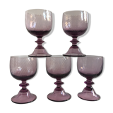 Large glass on purple dyed foot set