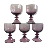 Large glass on purple dyed foot set