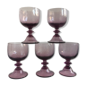 Large glass on purple dyed foot set