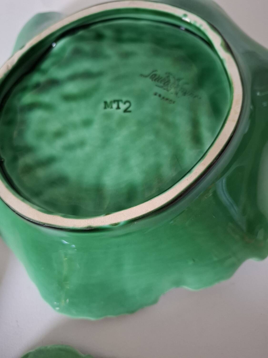 Vintage Sarreguemines slipware dishes