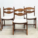 Set of six brutalist razorback dining chairs