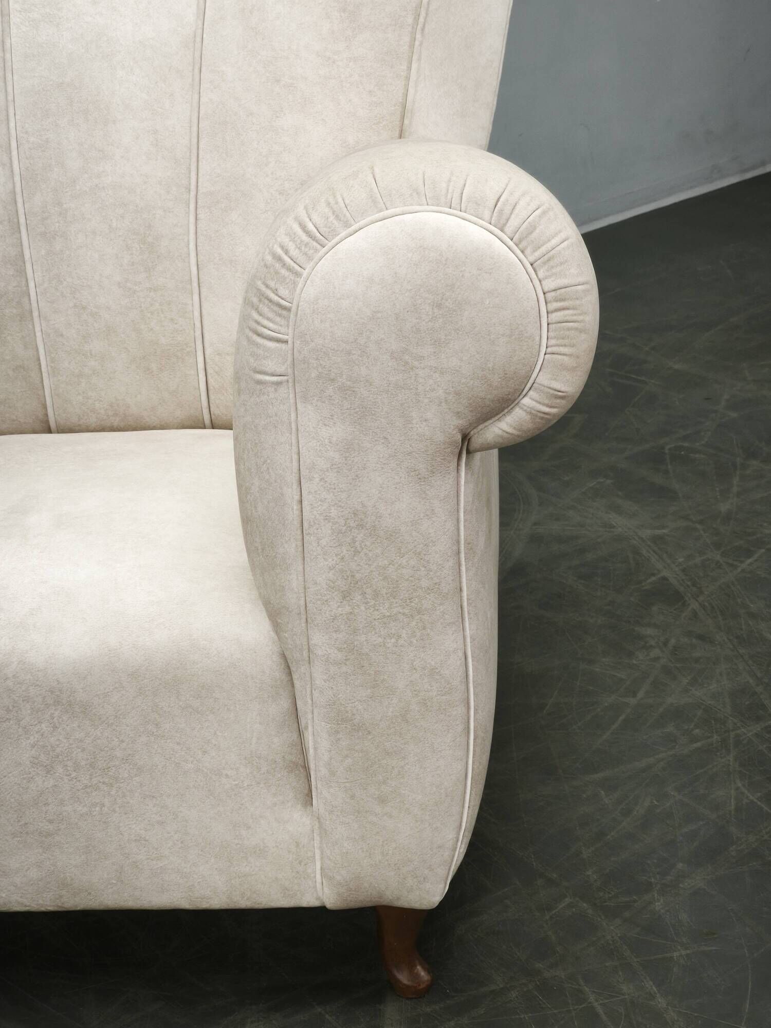 Italian Lounge Armchair in Beech Wood, Newly Upholstered, 1950s